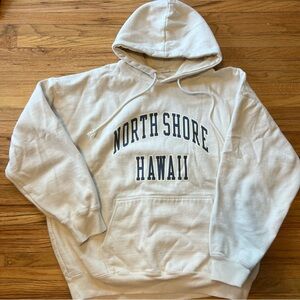 Brandy Melville Cream North Shore Hawaii Pullover Hoodie